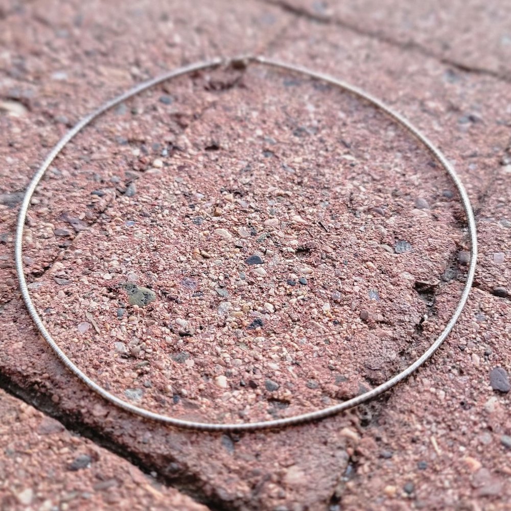 Vintage Solid 925 Sterling Silver Rounded Omega C… - image 1